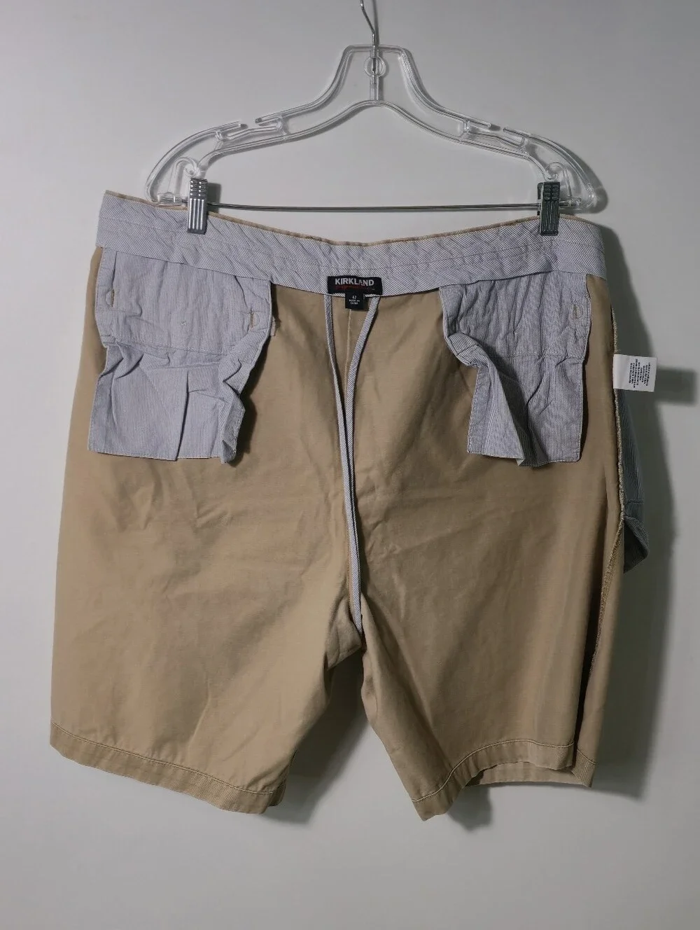 Kirkland Signature Men's Tan Flat-Front Shorts